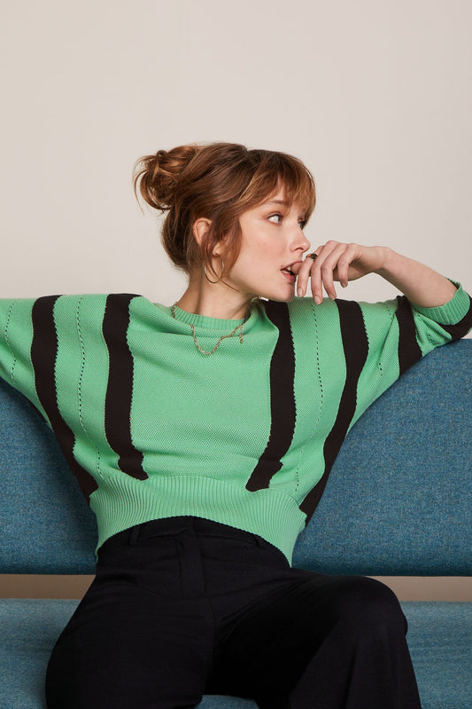 King Louie Daria Knit Top Vela Minty Meadow