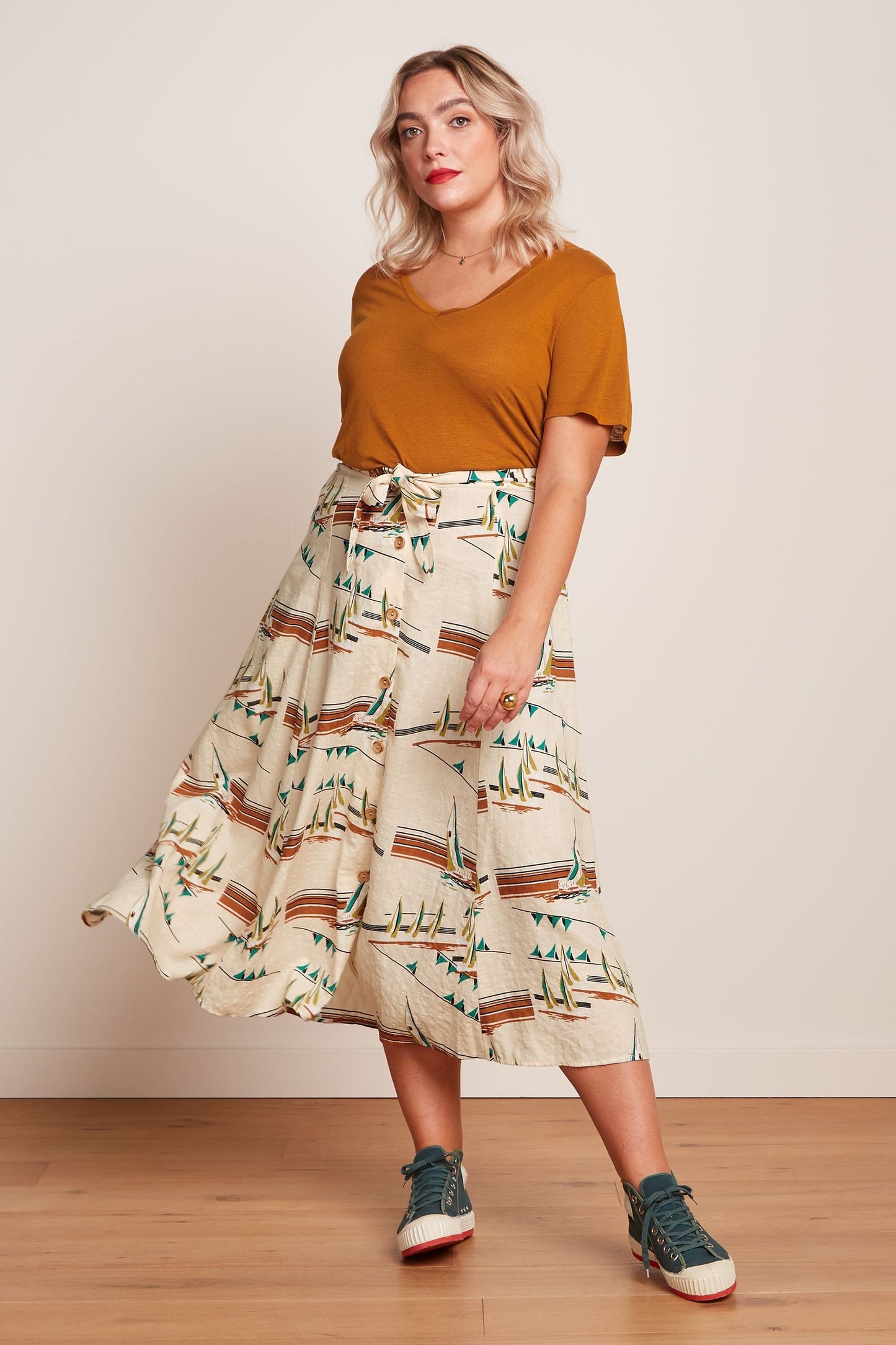 King Louie V-Neck Top Marsy Linen