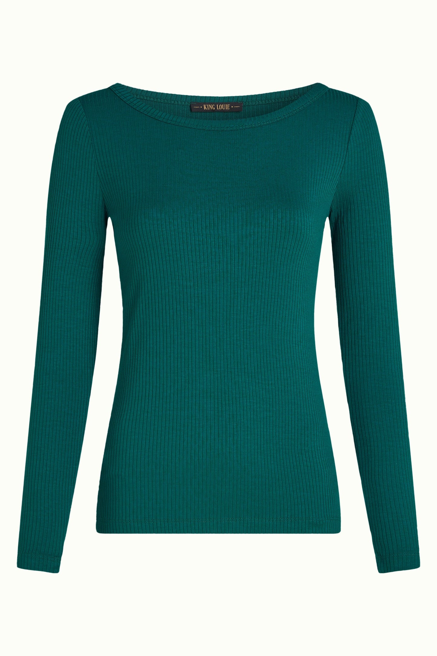 King Louie Lili Tee Uni Rib Oberteil Spruced Green