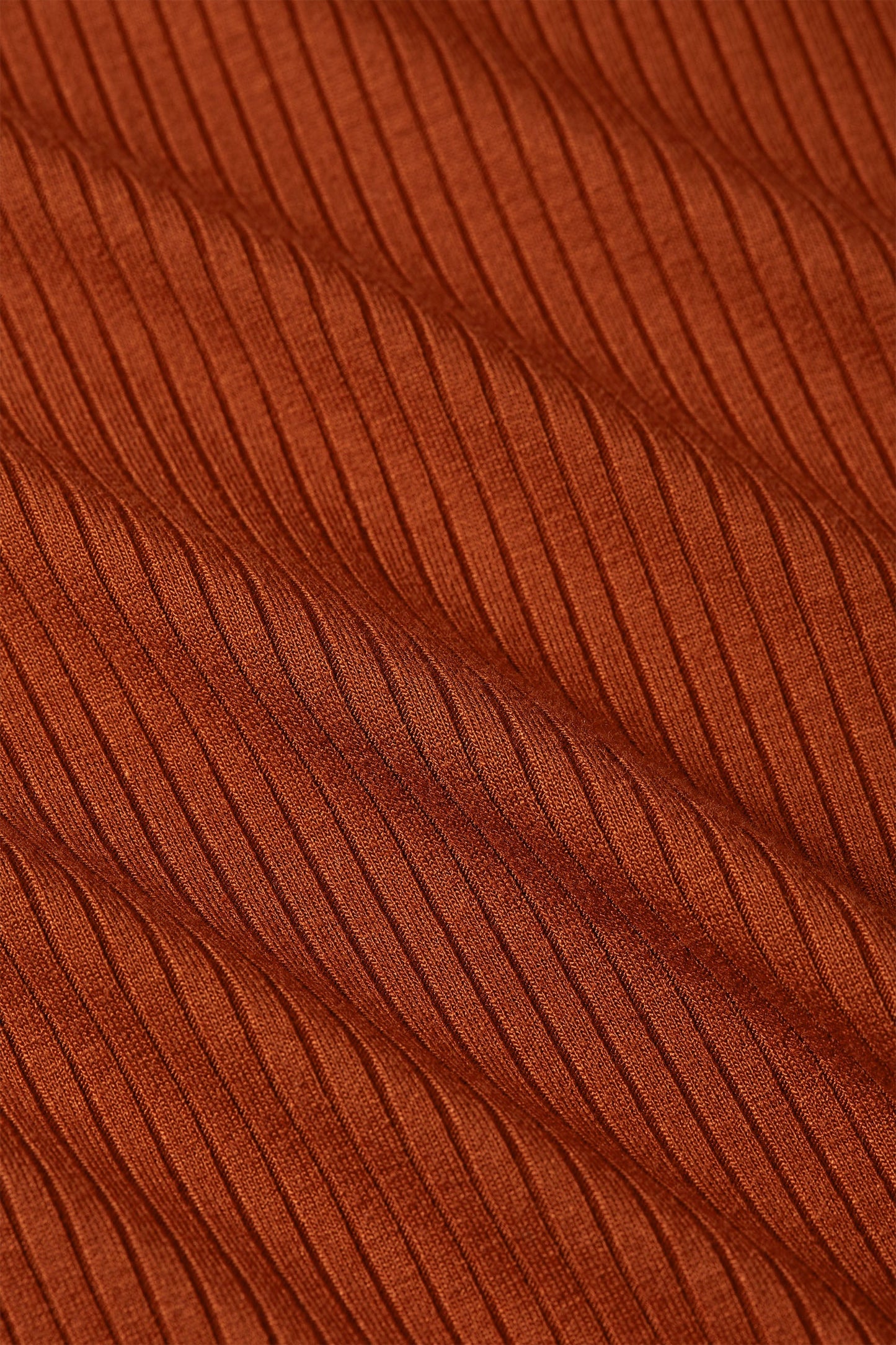 King Louie Lili Tee Uni Rib Oberteil Spicy Brown