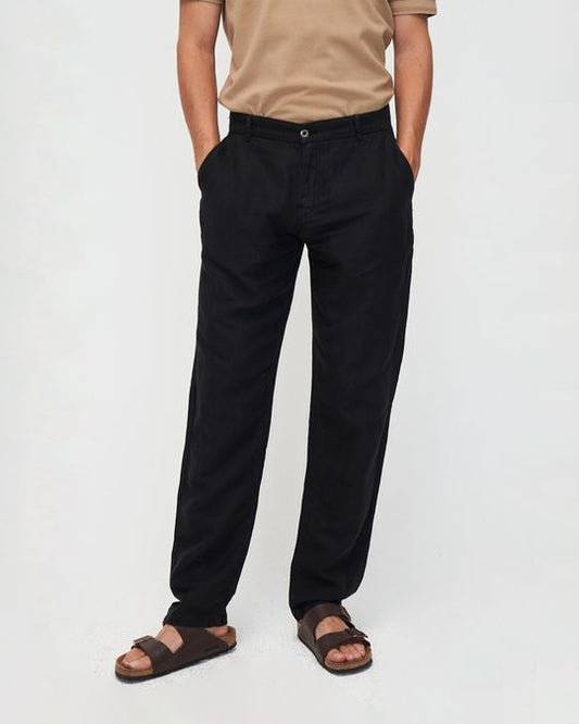 Kuyichi Darren Chino aus Leinen und Bio-Baumwolle ( Black)