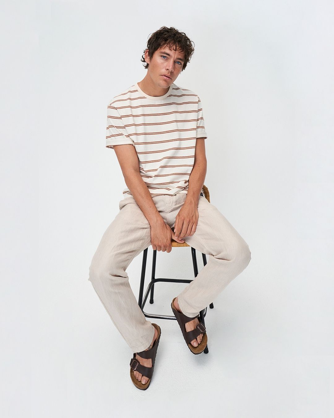 Kuyichi Darren Chino aus Leinen und Bio-Baumwolle (Light Sand)