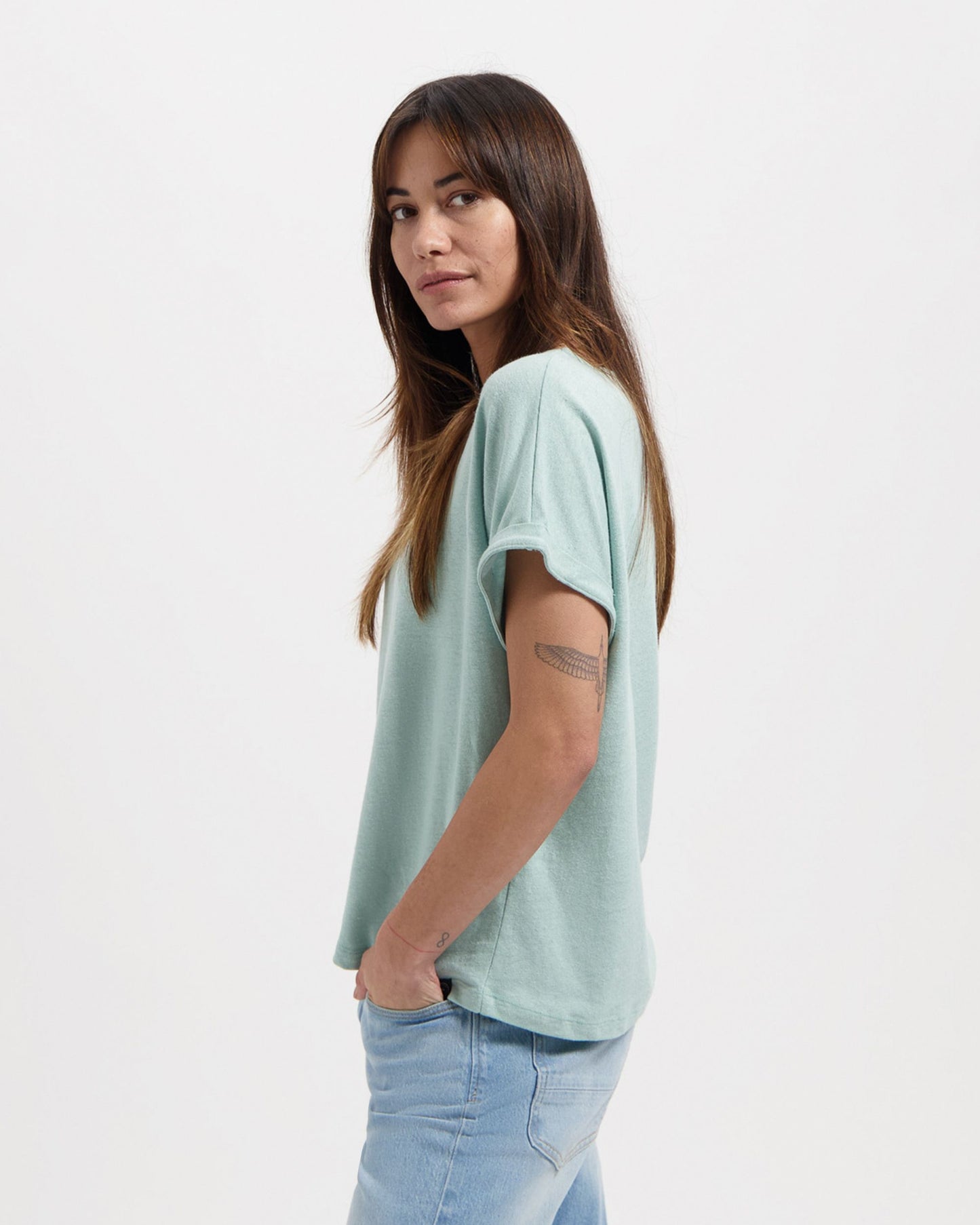 Kuyichi Bella tee (soft petrol)