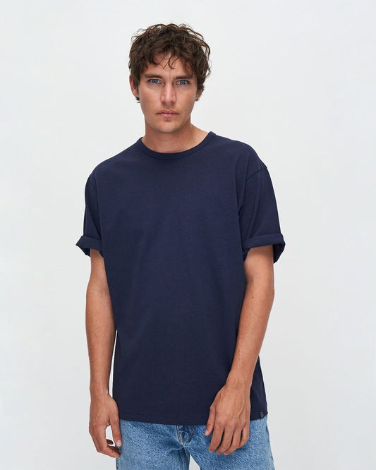 Kuyichi Liam Linen tee (Dark Navy)