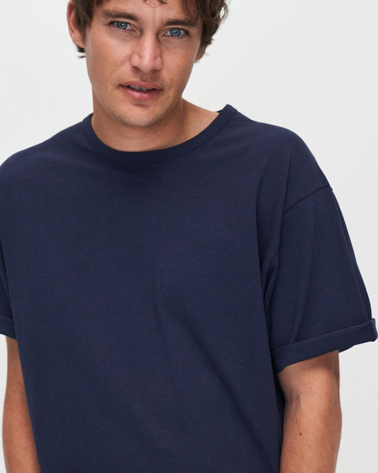 Kuyichi Liam Linen tee (Dark Navy)