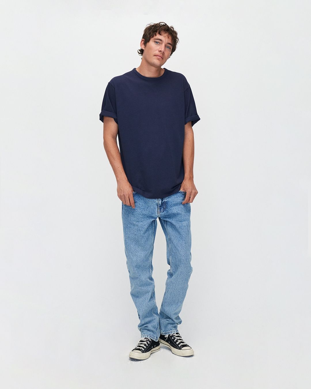 Kuyichi Liam Linen tee (Dark Navy)