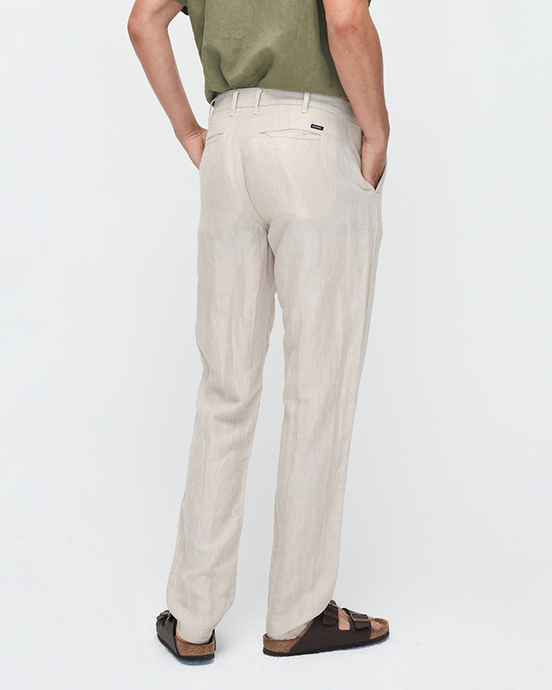 Kuyichi Darren Chino aus Leinen und Bio-Baumwolle (Light Sand)