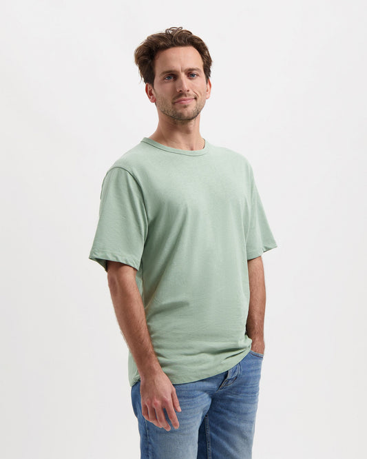 Kuyichi Liam Linen tee ( soft petrol)