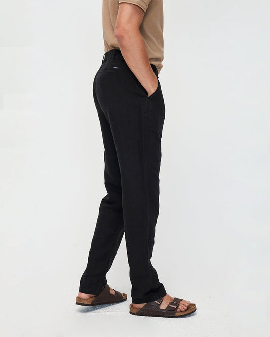 Kuyichi Darren Chino aus Leinen und Bio-Baumwolle ( Black)