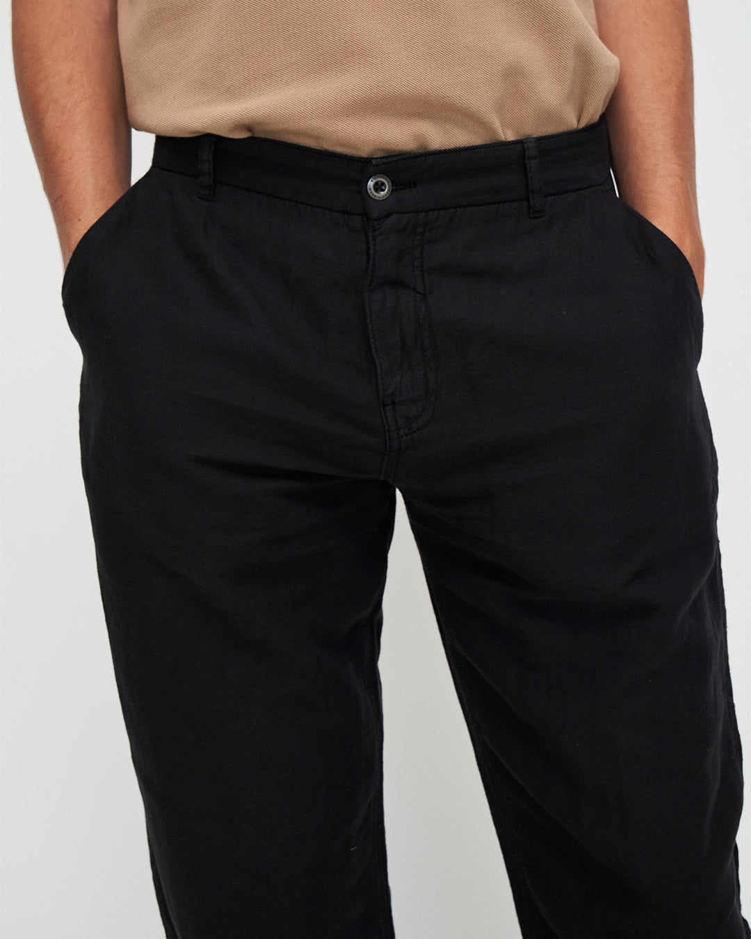 Kuyichi Darren Chino aus Leinen und Bio-Baumwolle ( Black)