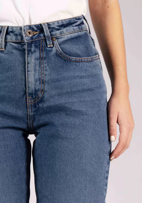 Kuyichi Nora Loose Tapered Worn Indigo Jeans für Damen