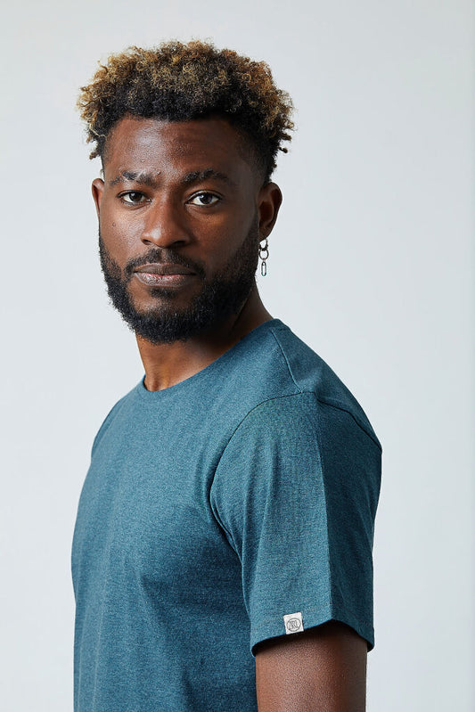 ZRCL Männer-T-Shirt aus Biobaumwolle (Basic T-Shirt petrol melange)