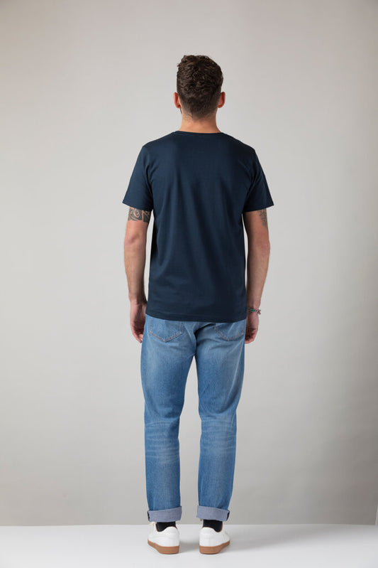 ZRCL Männer-T-Shirt aus Biobaumwolle (Save Water T-Shirt blau)