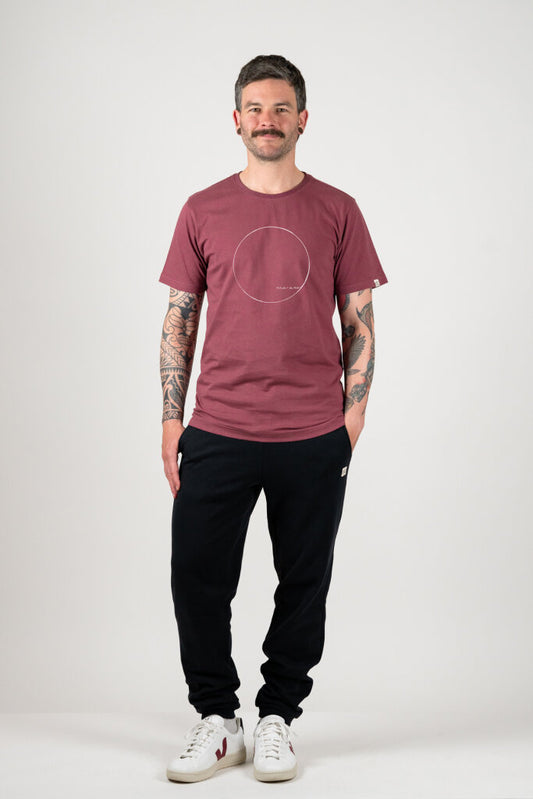 ZRCL Männer-T-Shirt aus Biobaumwolle (WE ARE T-Shirt berry melange)