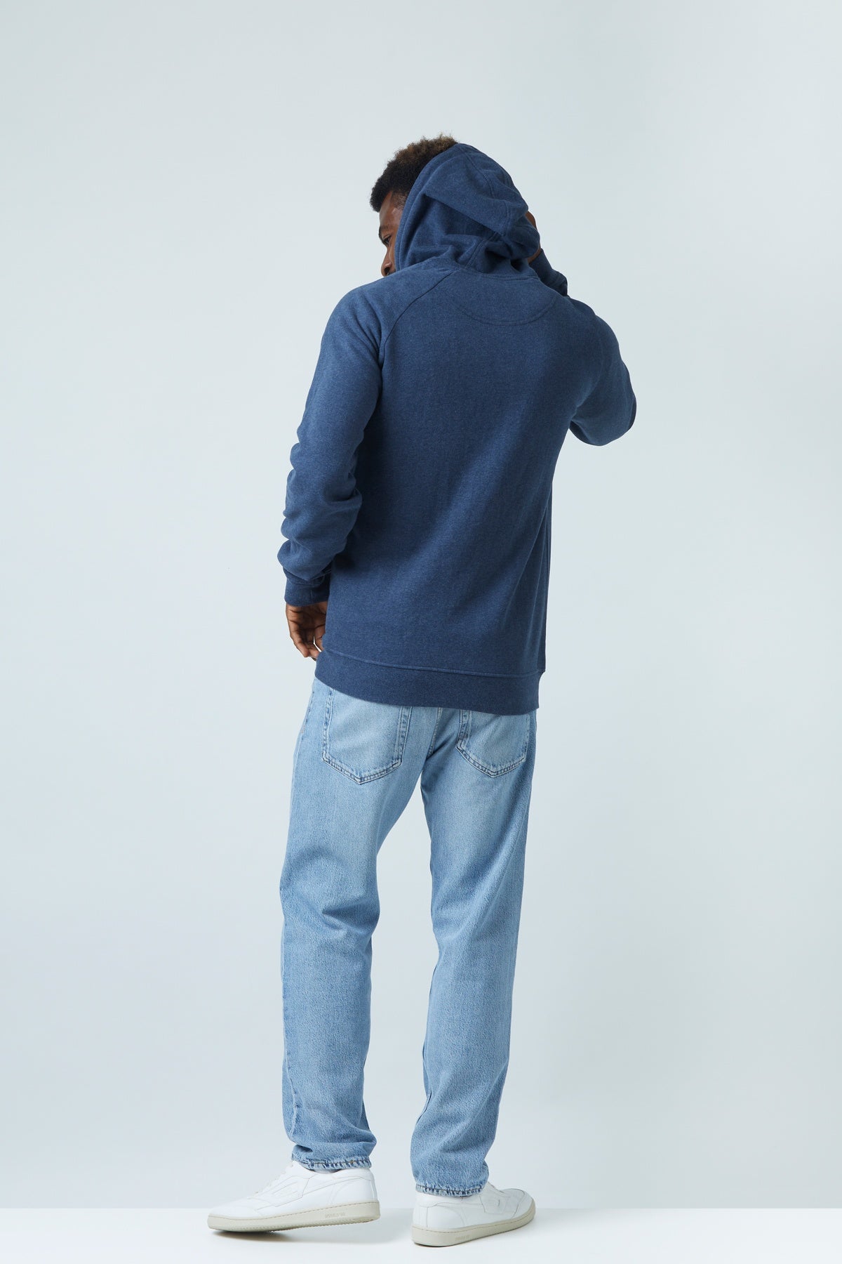 ZRCL Männer-Zip-Hoodie aus Biobaumwolle (Basic Zip-Hoodie Blue Stone)