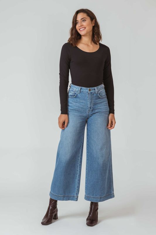 SKFK SEI Langärmeliges Basic-T-Shirt mit Rundhalsausschnitt