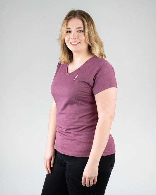 Nikin Women V-Neck T-Shirt Bordeaux Mel