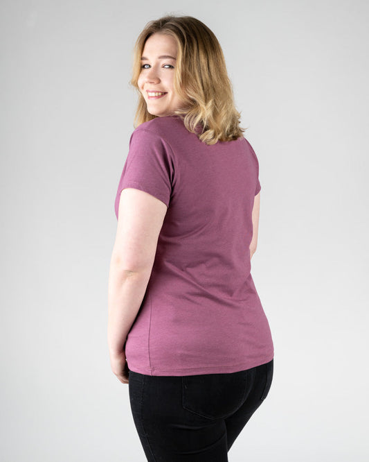 Nikin Women V-Neck T-Shirt Bordeaux Mel