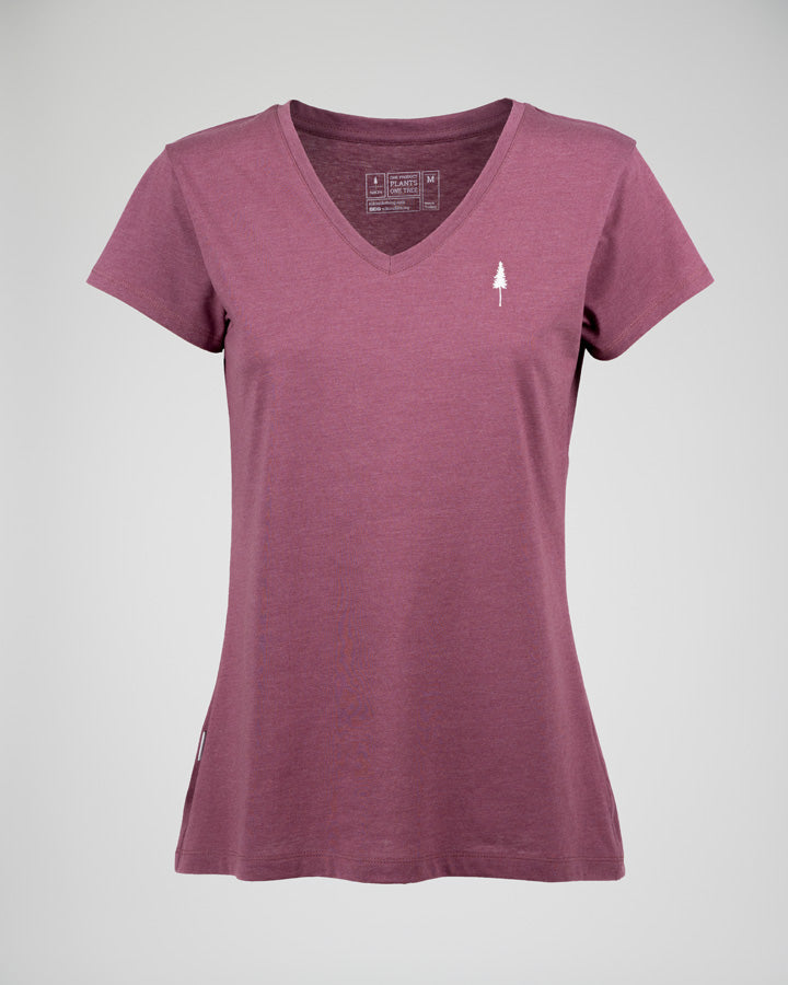 Nikin Women V-Neck T-Shirt Bordeaux Mel