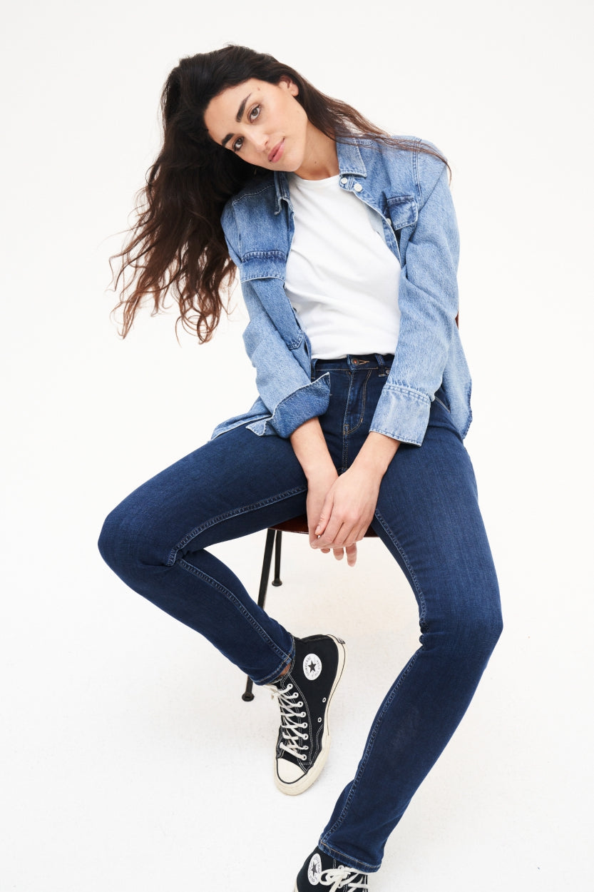 Kuyichi Suzie Slim Deep Blue Jeans für Damen