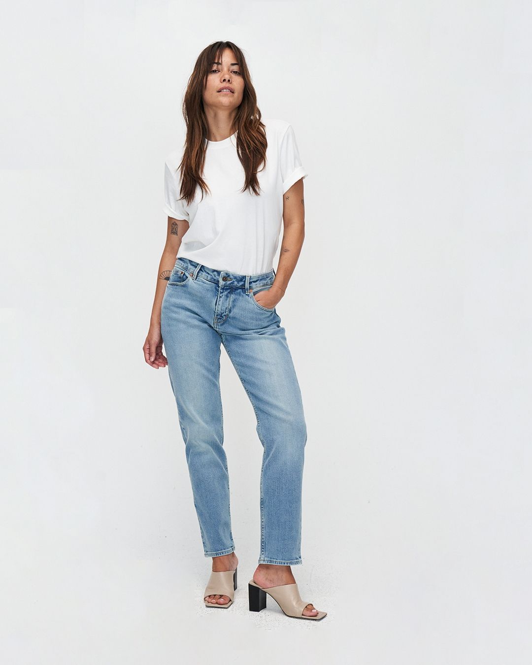 Kuyichi Jenna Boyfriend Faded Indigo Jeans