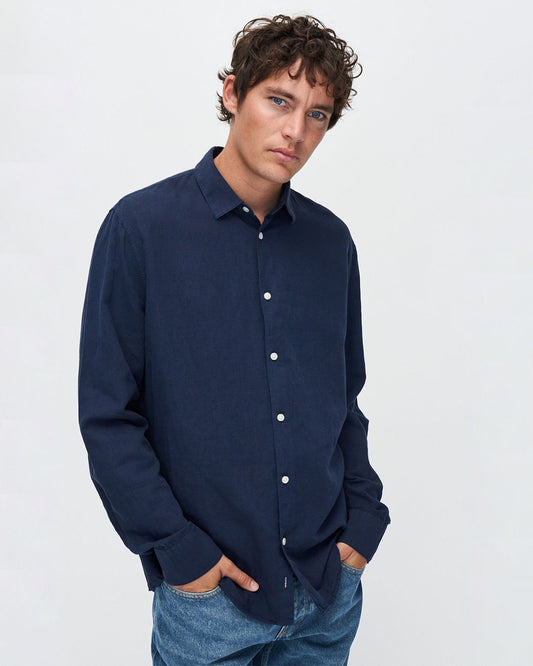 Kuyichi Nico klassisches Leinenhemd für Herren