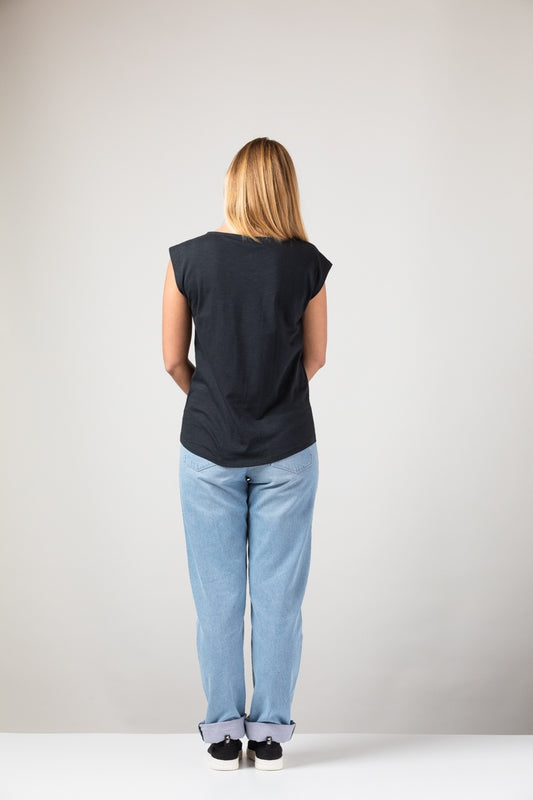 ZRCL Damen-T-Shirt aus Biobaumwolle (WE ARE Two-Shirt Black)