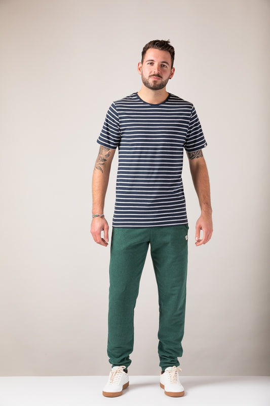 ZRCL Männer-T-Shirt aus Biobaumwolle (T-Shirt Ringel Blue Silver)