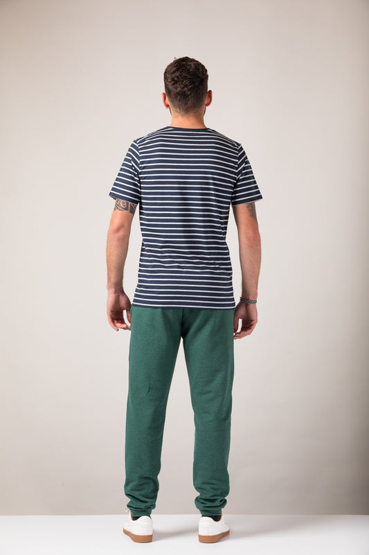 ZRCL Männer-T-Shirt aus Biobaumwolle (T-Shirt Ringel Blue Silver)