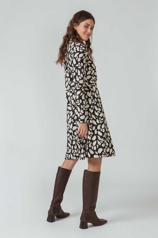 SKFK IBAIDER DRESS Kleid aus Stretch-Bio-Baumwolle mit V-Ausschnit