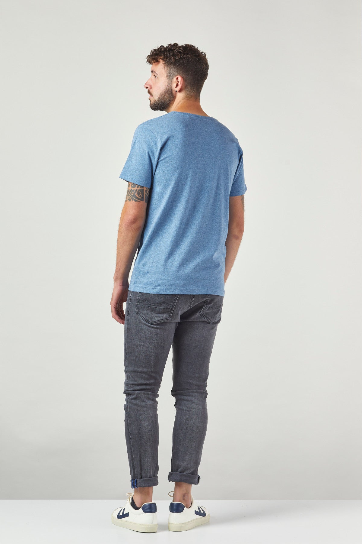 ZRCL Männer-T-Shirt aus Biobaumwolle (Basic T-Shirt Silver Blue)