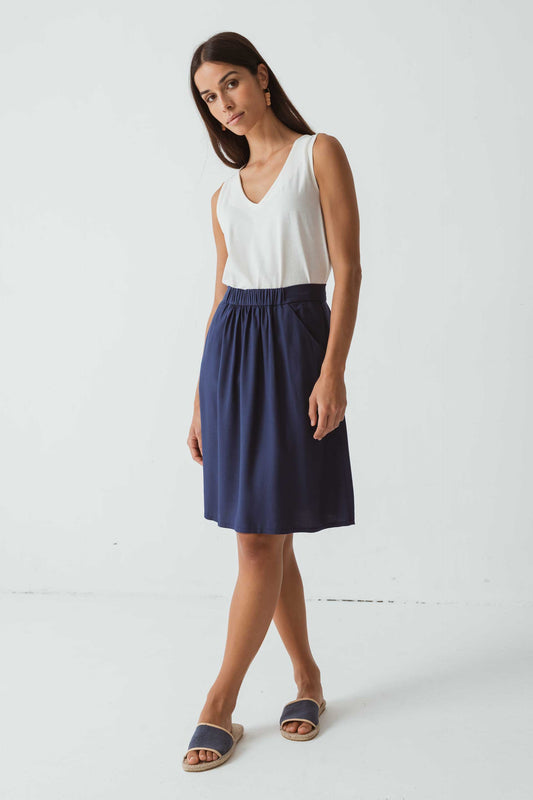SKFK LUZAIDE SKIRT NAVY Jupe