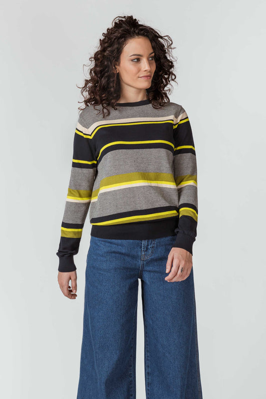 SKFK IRADI Gestreifter Strickpullover aus Bio-Baumwolle