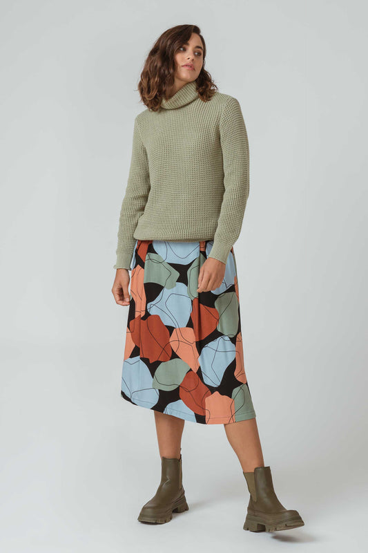 SKFK OLETA Langarm-Pullover mit Trichterkragen