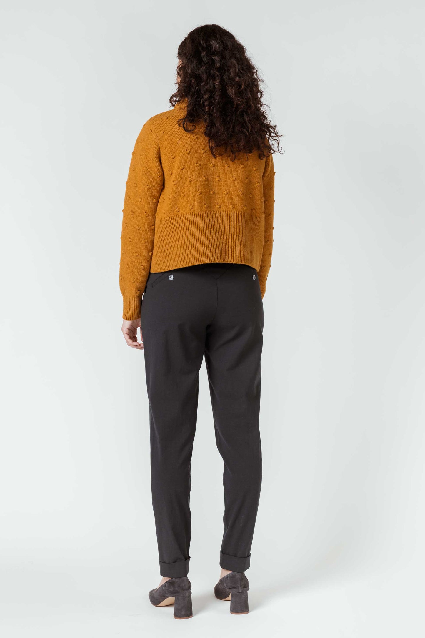 SKFK AMYA Kurzer Strickpullover mit hohem Halsausschnitt (Women Sweater Ochre)