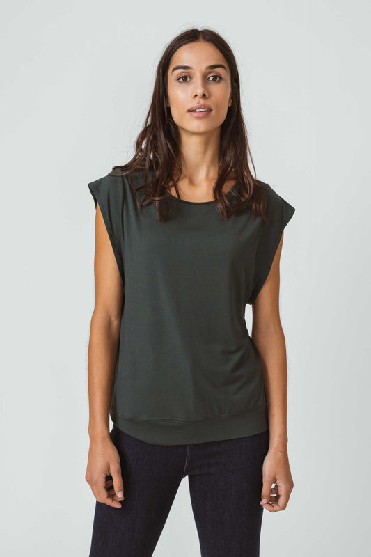 SKFK MAIDALENA WOMEN T-SHIRT DARK GREEN