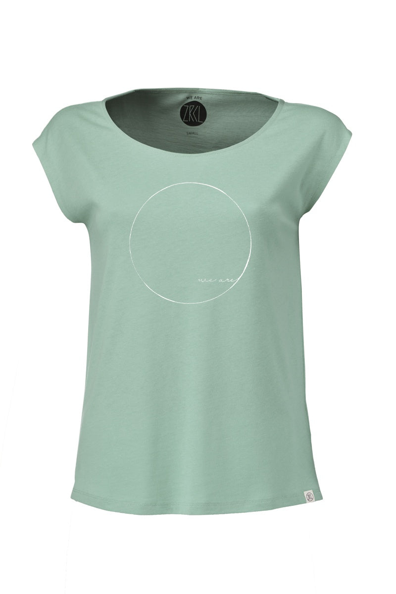 ZRCL Damen-T-Shirt aus Biobaumwolle (WE ARE T-Shirt light green)