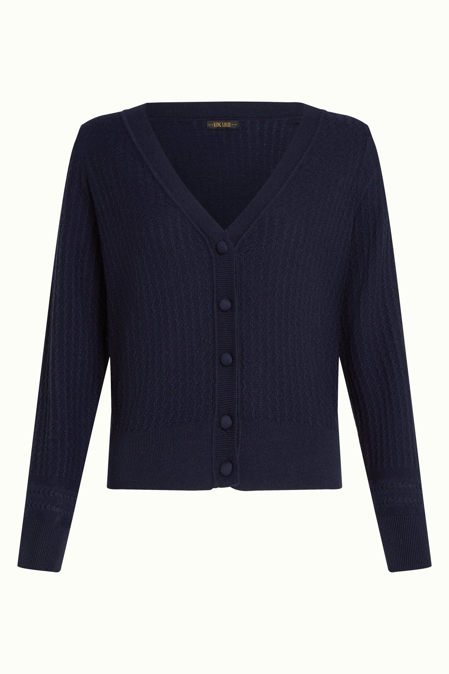 King Louie Deep V Cardi Cedar Blue