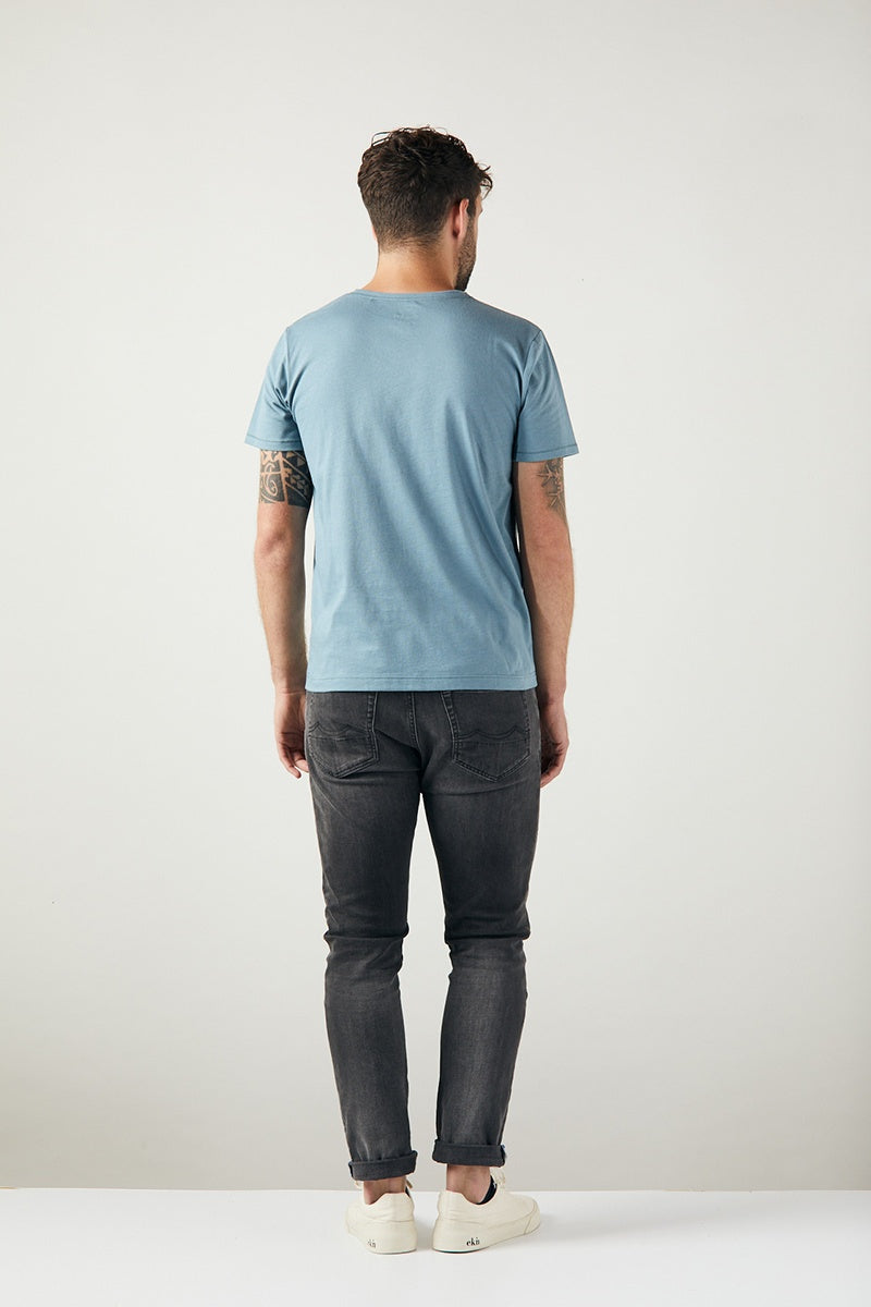 ZRCL Männer-T-Shirt aus Biobaumwolle (Basic T-Shirt Steel Blue)