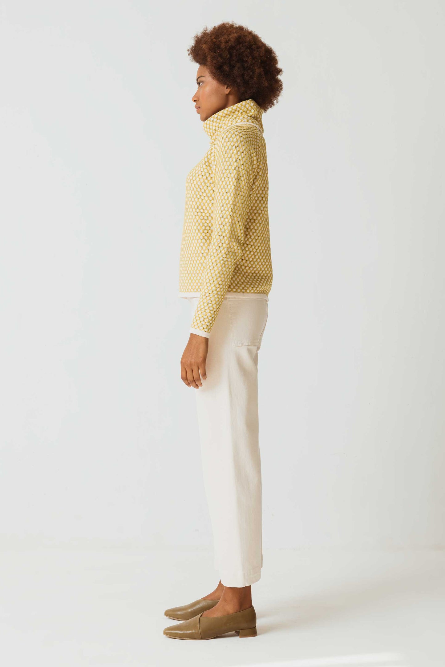 SKFK Loredi Sweater mit zweifarbiger Wabenstruktur