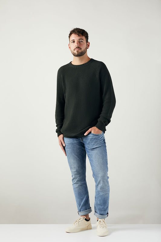 ZRCL Männer-Strick-Sweater made in Switzerland (Sweater Melk Swiss Edition) Dark Green