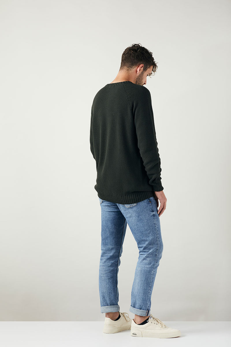 ZRCL Männer-Strick-Sweater made in Switzerland (Sweater Melk Swiss Edition) Dark Green