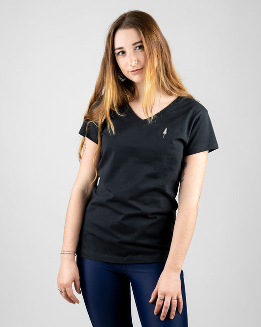 Nikin Women V-Neck T-Shirt Schwarz