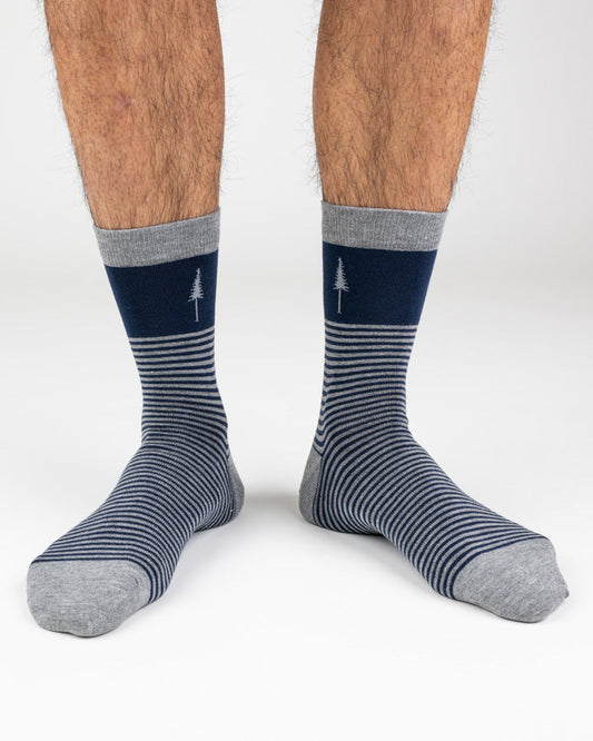 Nikin Tree Socks Standard Stripes Navy-Grey
