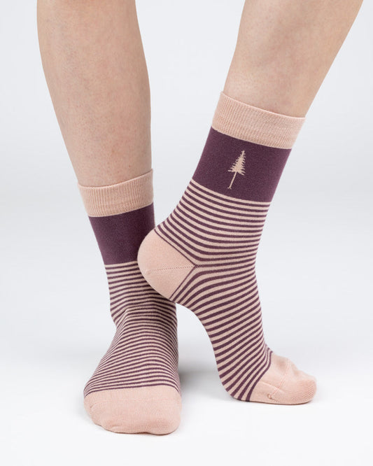 Nikin Tree Socks Standard Stripes Rose-Violet
