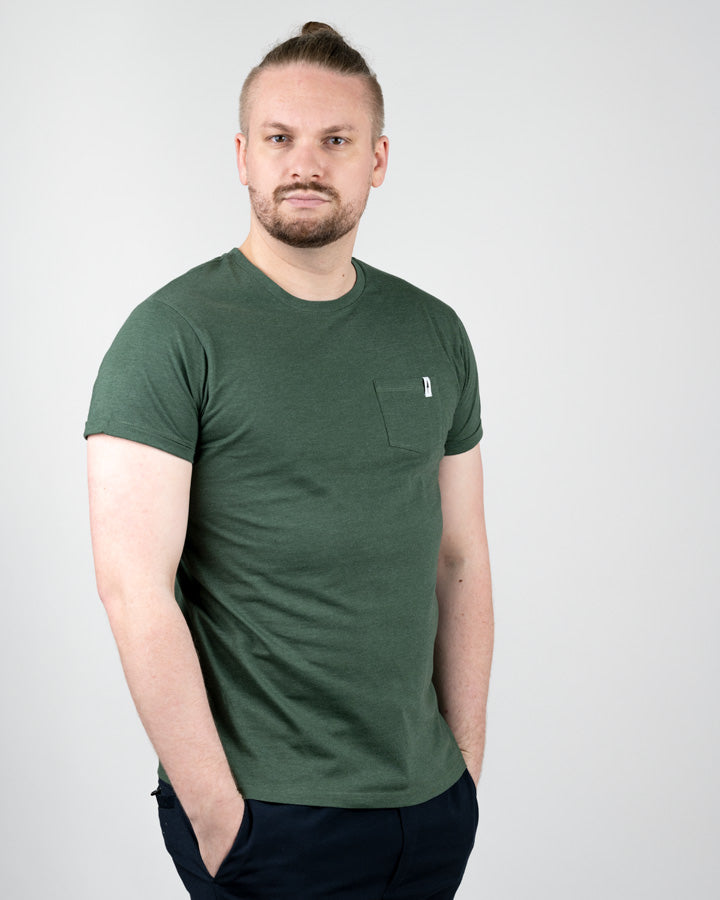 Nikin Pocket Unisex T-Shirt Olive Mel