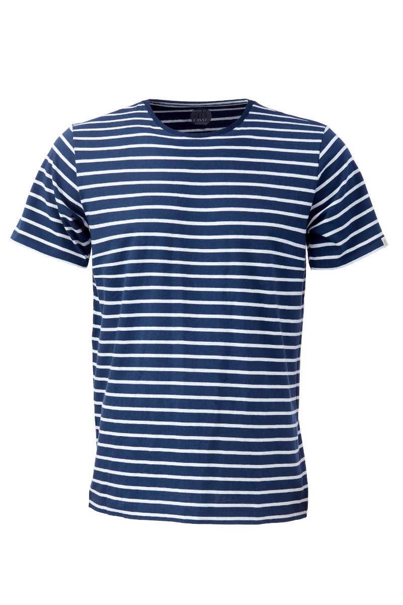 ZRCL Männer-T-Shirt aus Biobaumwolle (T-Shirt Ringel Blue Silver)