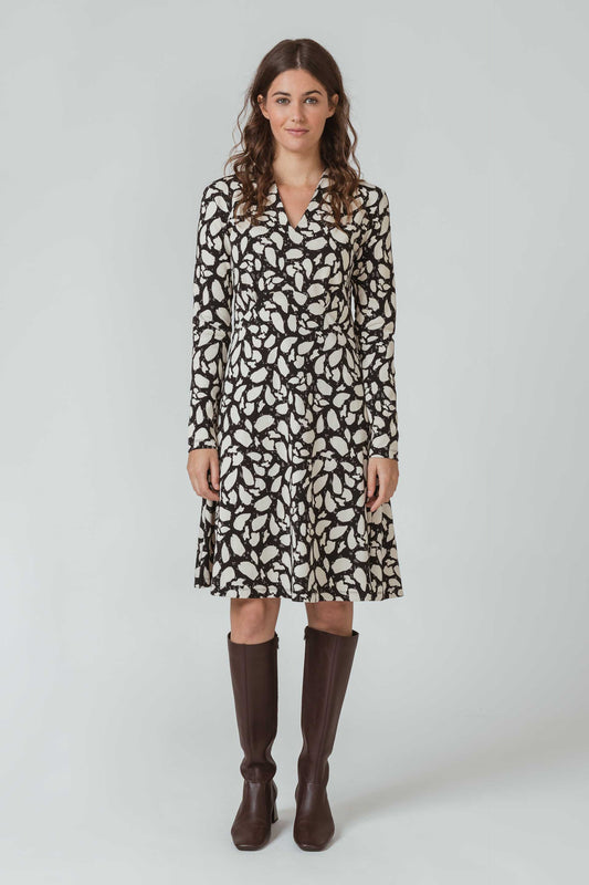 SKFK IBAIDER DRESS Kleid aus Stretch-Bio-Baumwolle mit V-Ausschnit