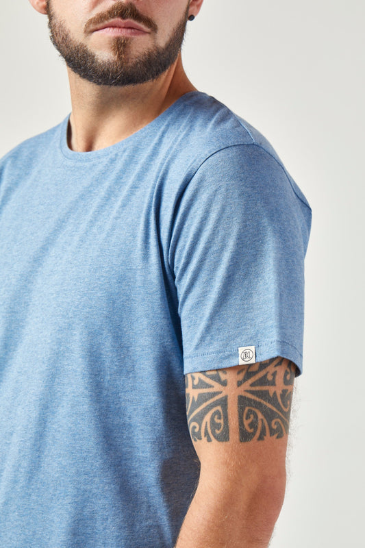 ZRCL Männer-T-Shirt aus Biobaumwolle (Basic T-Shirt Silver Blue)