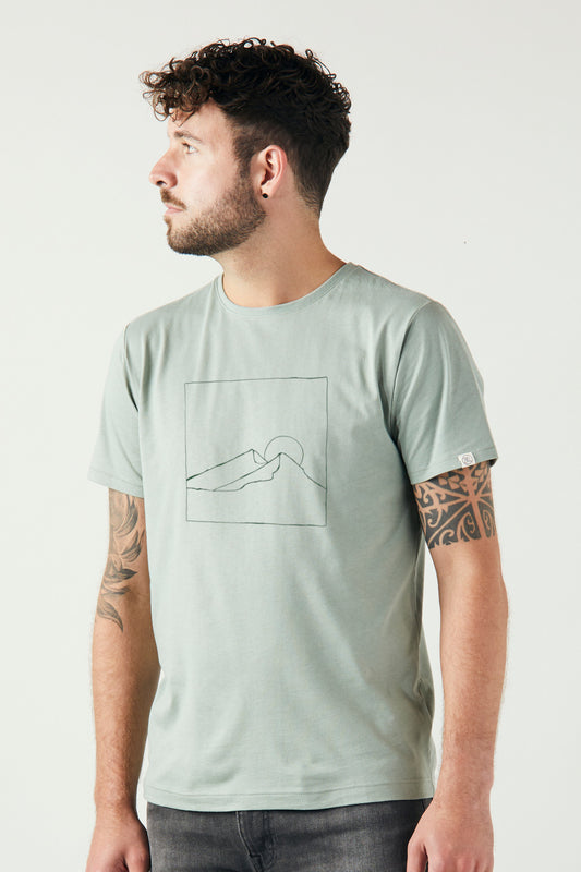 ZRCL Männer-T-Shirt aus Biobaumwolle mit Ridge Motive (T-Shirt Ridge Light Green)